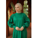 Raglan Sleeve Comfortable Fit Knitwear Dress Green