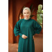 Raglan Sleeve Comfortable Fit Knitwear Dress Emerald