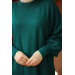 Raglan Sleeve Comfortable Fit Knitwear Dress Emerald