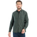 Men Green Winter Checkered Wool Pocket Wide Cut Shirt