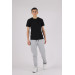 Plain Black Lycra Tshirt And Sweatpants Set