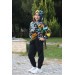 Hooded Patterned 2Ip Fabric Girls Tracksuit