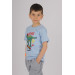 Printed Pocket Cotton Boy Summer Suit