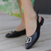 Black Leather Ballerina Shoes