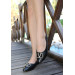 Black Leather Ballerina Shoes