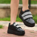 Black Leather Velcro Sneakers