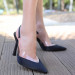 Satin Heeled Shoes Black