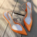 Satin Heeled Shoes Orange