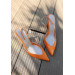 Satin Heeled Shoes Orange