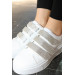 White Leather Velcro Sneakers