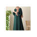 Balloon Sleeve Dress Emerald Green Women Standard