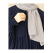 Silk Abaya Navy Blue Women Standard