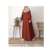 Plain Crepe Abaya Brick Red Women 2 Size