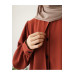 Plain Crepe Abaya Brick Red Women 2 Size