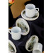 Ceramic Black 12 Piece White Coffee Cup Set For 6 People