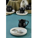 Ceramic Black 12 Piece Coffee Cup Set For 6 People