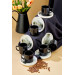 Ceramic Black 12 Piece Black Coffee Cup Set For 6 People