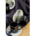 Ceramic Black 12 Piece Black Coffee Cup Set For 6 People