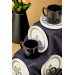 Ceramic Black 12 Piece Black Coffee Cup Set For 6 People