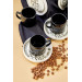 Ceramic Black 12 Piece Black Coffee Cup Set For 6 People