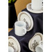 Ceramic Black 12 Piece White Coffee Cup Set For 6 People