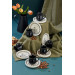 Ceramic Black 12 Piece Coffee Cup Set For 6 People