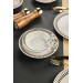 Ceramic Black And White 18 Piece Dinner Set For 6 People