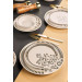 Ceramic Black And White 24 Piece Dinnerware Set For 6 Persons