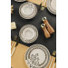 Ceramic Black And White 24 Piece Dinnerware Set For 6 Persons