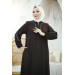 Crepe Abaya With Bindings Bitter Coffee 40