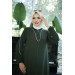 Crepe Abaya With Binding Khaki 40