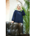 Crepe Abaya With Binding Navy Blue 40