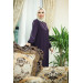 Crepe Abaya With Binding Damson 40