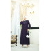 Crepe Abaya With Binding Damson 40