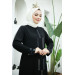 Stone Crepe Abaya Black 44