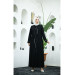 Stone Crepe Abaya Black 44