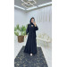 Women's Black Set Abaya With Belt And Inner Dress