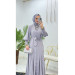 First Quality Medina Silk Fabric Belted Abaya And Undershirt Dress Fabulous Two-Piece Set