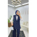 Double Crepe Striped Vest And Trousers Hijab Women's Two Piece Set