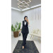 Double Crepe Striped Vest And Trousers Hijab Women's Two Piece Set