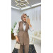 Double Crepe Striped Vest And Trousers Hijab Women's Two Piece Set