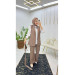 Double Crepe Striped Vest And Trousers Hijab Women's Two Piece Set