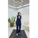 Double Crepe Striped Vest And Trousers Hijab Women's Two Piece Set