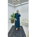 Women's Petroleum Abaya With Modern Sleeves, Dubai Crepe Fabric