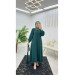 Dubai Crepe Pleated Sleeves Buttoned Women's Abaya