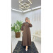 Dubai Crepe Pleated Sleeves Buttoned Women's Abaya