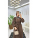 Dubai Crepe Pleated Sleeves Buttoned Women's Abaya