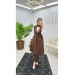 Double Crepe Fabric Trousers And Long Vest Women's Two Piece Suit