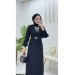 Black Dubai Crepe Sleeve Dress For Veiled Women