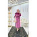 Elegant Pink Velvet Dress For Women